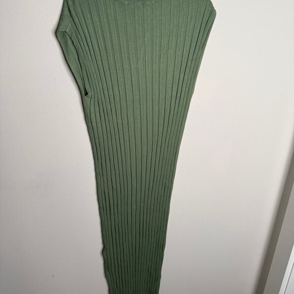 Paper Label Women's‎ Green Nadia Wide Rib Sleeveless Maxi Dress - Size M Medium - Picture 3 of 6